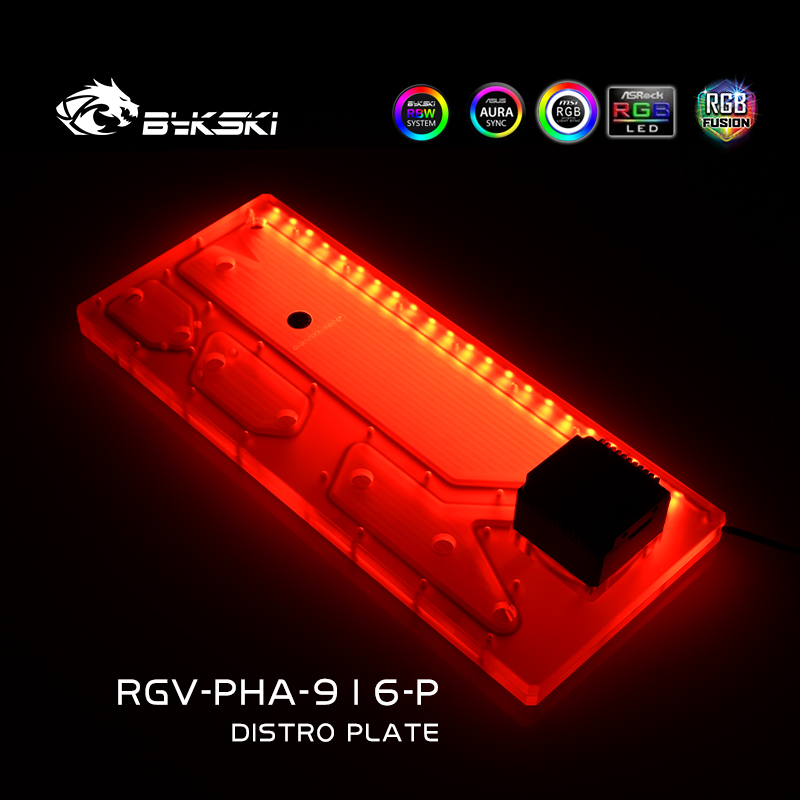 Distro Plate Ddc Pump Combo - Bykski RGV-PHA-916-P 아크릴 디스트로 플레이트/보드 리저버